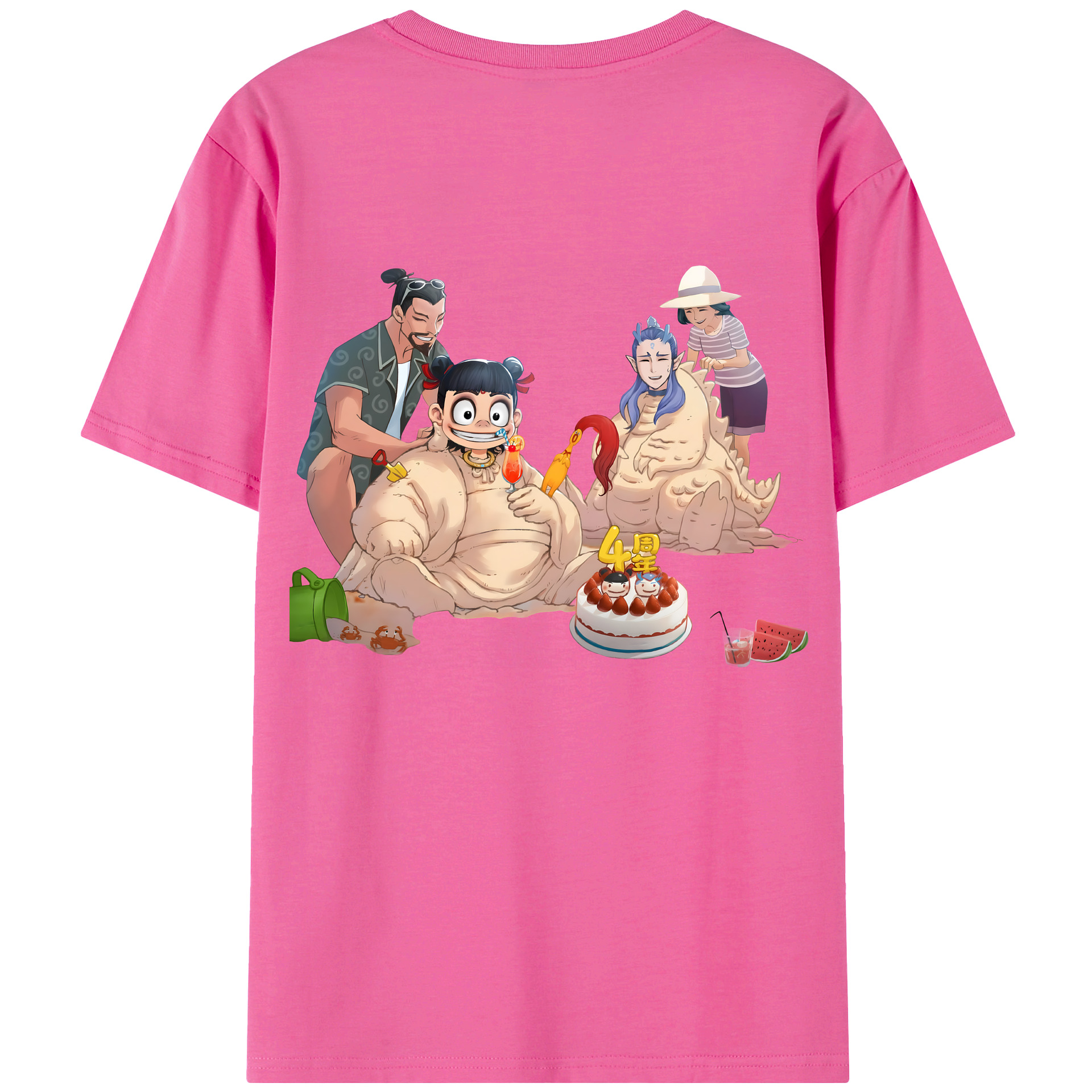 （画像用） Ne Zha 2 ナタ 魔童の大暴れ レディース半袖Tシャツ(バックプリント)